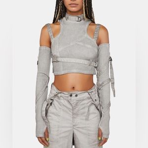 Darker wavs Dollskill compression strappy ribbed tank top with sleeves